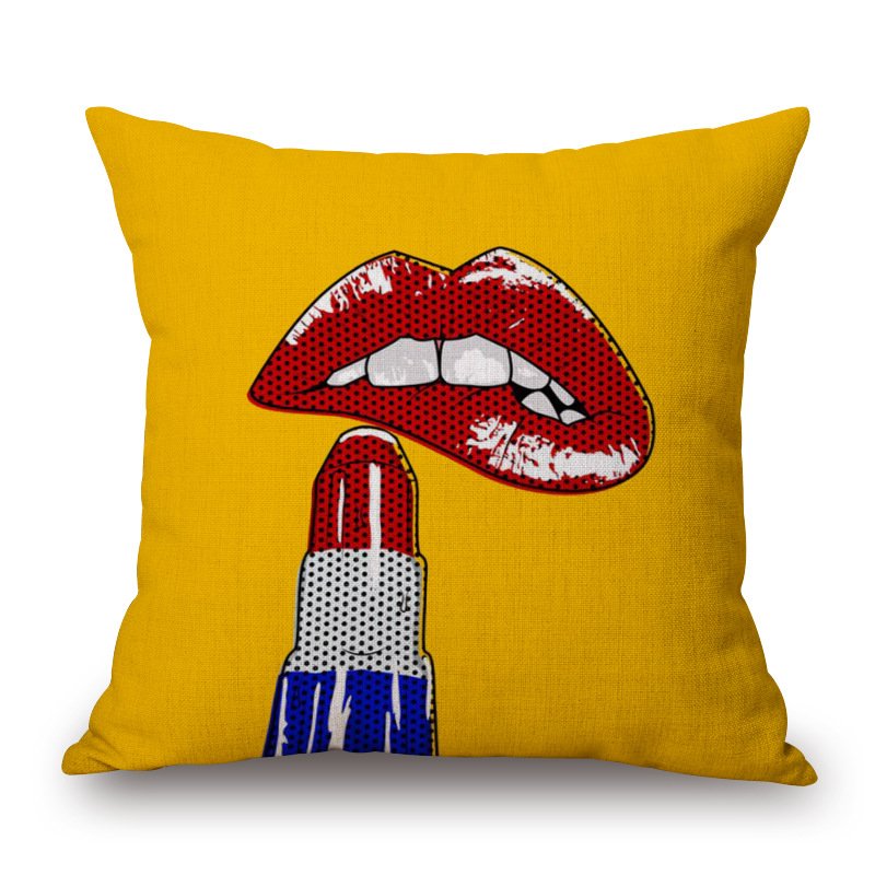 Декоративная подушка Lips Alone Мульти в Рязани | Loft Concept 