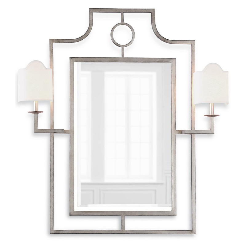 Зеркало с бра Mirror with Sconces Dairile Silver Серебряный Зеркало с бра Mirror with Sconces Dairile Silver Серебряный в Рязани | Loft Concept