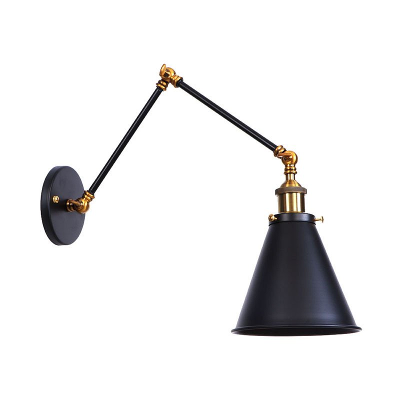 Бра Gloce Cone Shade Loft Industrial Золотой Черный Бра Gloce Cone Shade Loft Industrial Золотой Черный в Рязани | Loft Concept