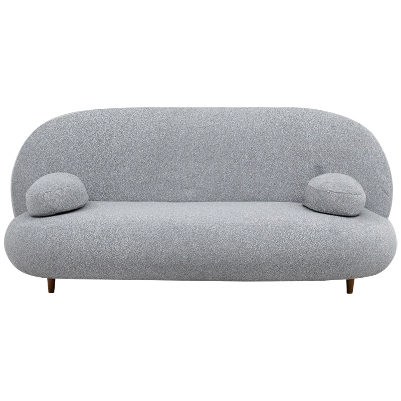 Двухместный диван с мягкой обивкой из ткани серый на деревянных ножках Michael Sofa Grey Серый Коричневый Двухместный диван с мягкой обивкой из ткани серый на деревянных ножках Michael Sofa Grey Серый Коричневый в Рязани | Loft Concept