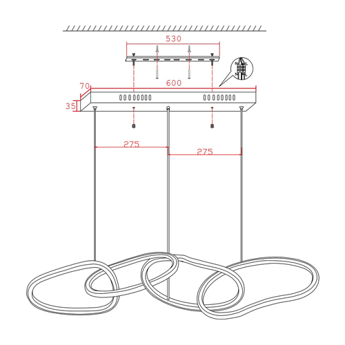 Люстра подвесная с 4-мя асимметричными кольцами золотого цвета Ring Horizontal Люстра подвесная с 4-мя асимметричными кольцами золотого цвета Ring Horizontal в Рязани