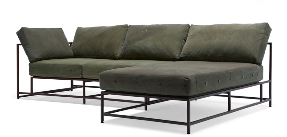 Угловой диван Olive Military Fabric Sectional sofa Угловой диван Olive Military Fabric Sectional sofa - Loft-Concept в Рязани