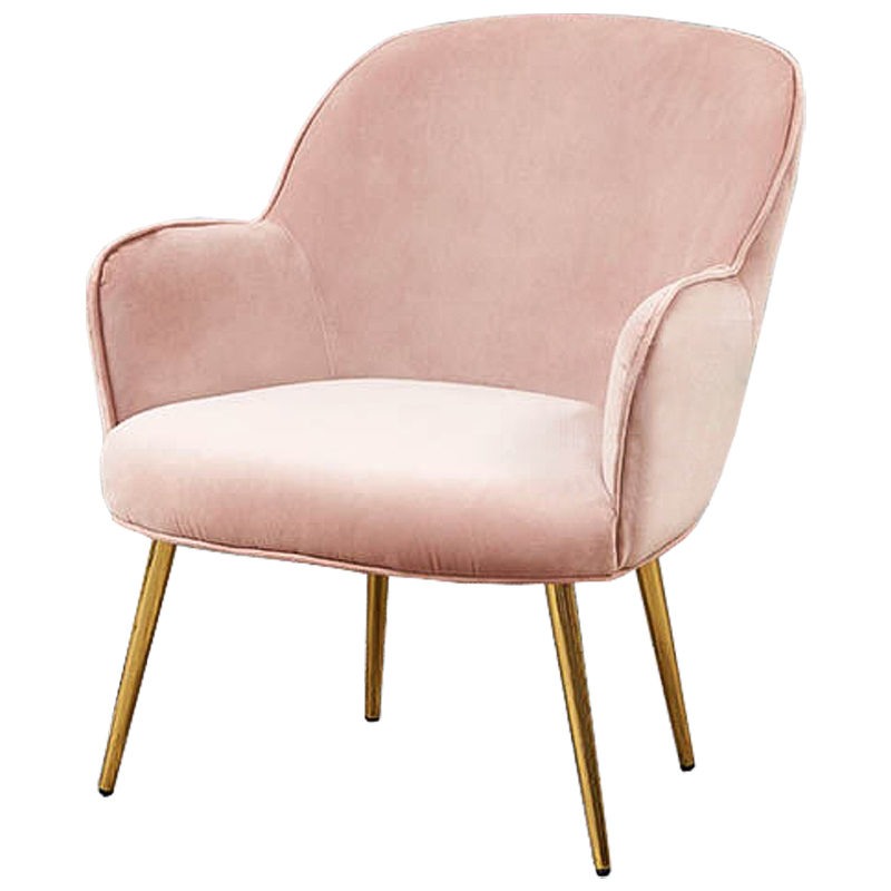Кресло Waldeck Chair Light pink Розовый пастельный Глянцевое золото Кресло Waldeck Chair Light pink Розовый пастельный Глянцевое золото в Рязани | Loft Concept