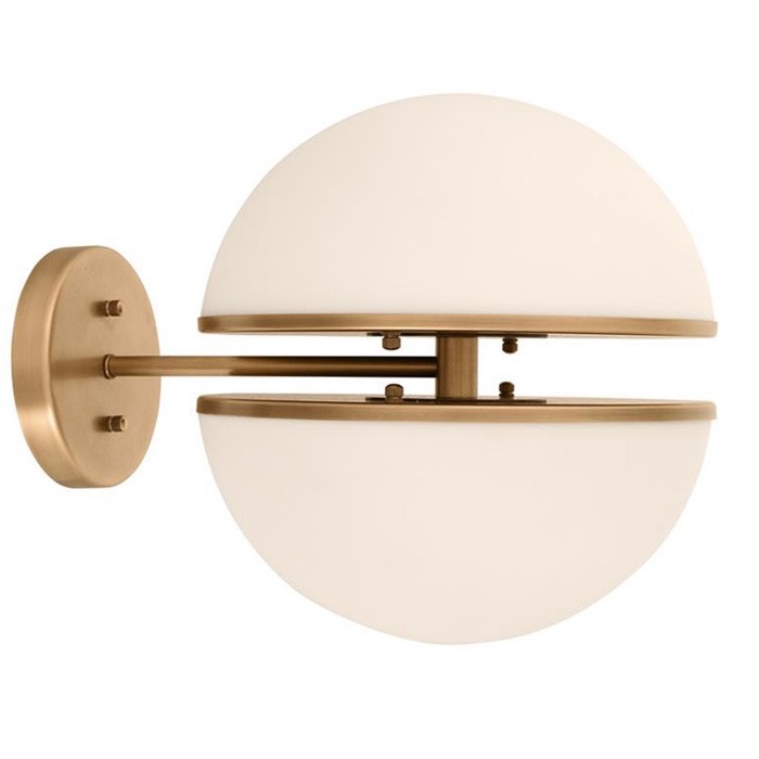 Бра Halves Sconces Белое матовое стекло Латунь Бра Halves Sconces Белое матовое стекло Латунь в Рязани | Loft Concept