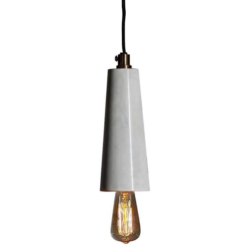 Подвесной светильник Shaw Cone Marble Hanging Lamp Черный Белый Мрамор Bianco Подвесной светильник Shaw Cone Marble Hanging Lamp Черный Белый Мрамор Bianco в Рязани | Loft Concept