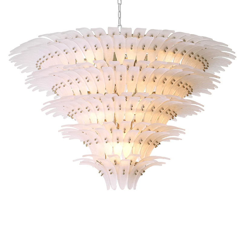 Люстра Philipp Plein Chandelier Bel Air XL Белая Хром Белое матовое стекло Люстра Philipp Plein Chandelier Bel Air XL Белая Хром Белое матовое стекло в Рязани | Loft Concept