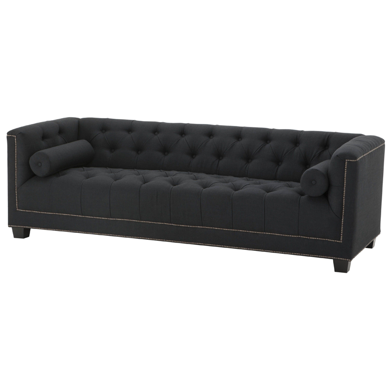 Диван Eichholtz Sofa Paolo black Черный Коричневый Диван Eichholtz Sofa Paolo black Черный Коричневый в Рязани | Loft Concept