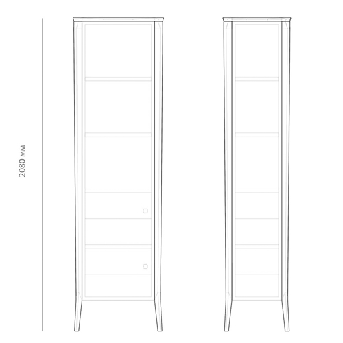 Витрина левая из массива дуба с 5-ю полками и 2-мя ящиками Tasteful Furniture Витрина левая из массива дуба с 5-ю полками и 2-мя ящиками Tasteful Furniture в Рязани