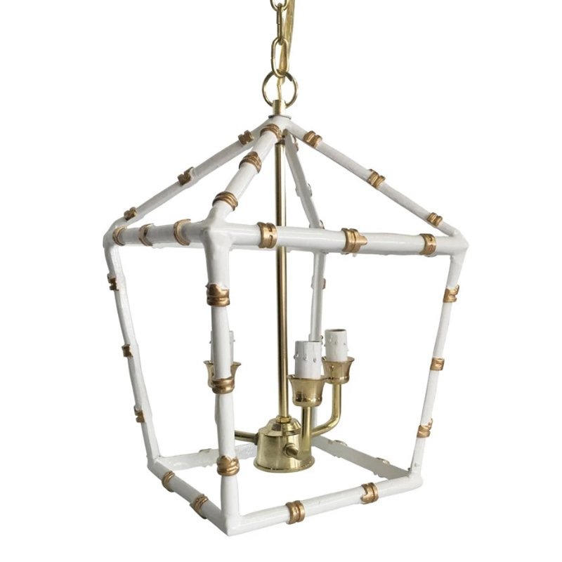 Светильник Bamboo Lantern White Белый Золотой Светильник Bamboo Lantern White Белый Золотой в Рязани | Loft Concept