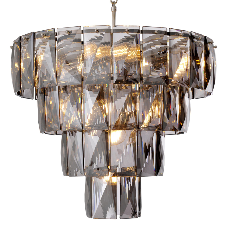 Люстра Eichholtz Chandelier Amazone S smoke Никель Стекло Смок Люстра Eichholtz Chandelier Amazone S smoke Никель Стекло Смок в Рязани | Loft Concept