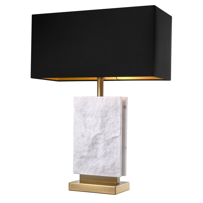 Настольная лампа Eichholtz Table Lamp Charleston Латунь Античная полированная Белый Черный Настольная лампа Eichholtz Table Lamp Charleston Латунь Античная полированная Белый Черный в Рязани | Loft Concept