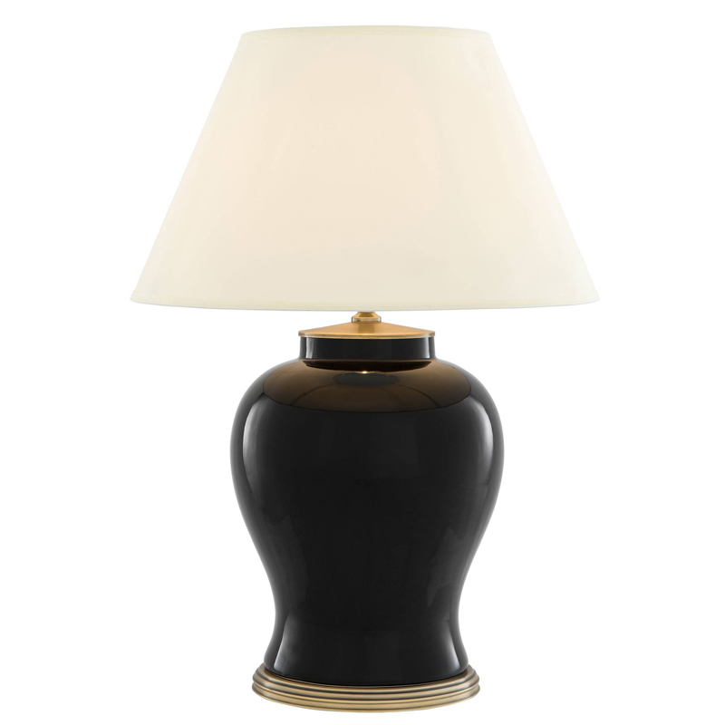 Настольная лампа Eichholtz Table Lamp Mundon Белый Черный Латунь Античная полированная в Рязани | Loft Concept 