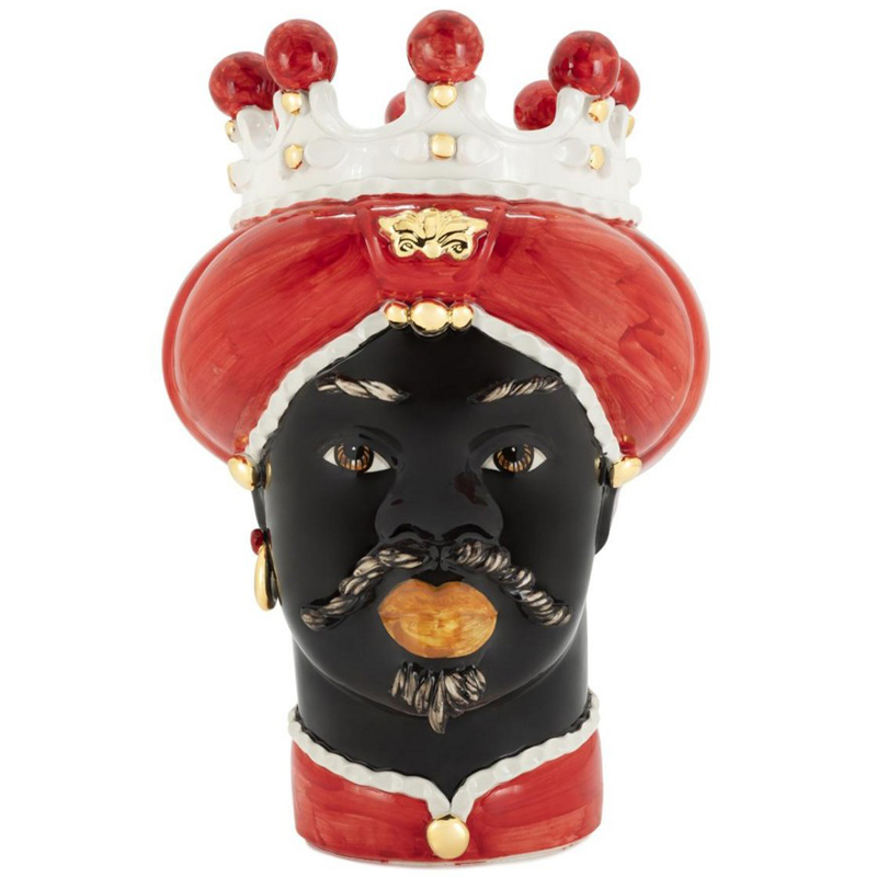 Ваза Vase Moro Man Medium New Red Gold Красный Черный Белый Золотой Ваза Vase Moro Man Medium New Red Gold Красный Черный Белый Золотой в Рязани | Loft Concept