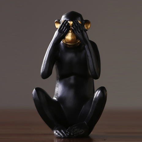 Статуэтка Monkey dont see Черный в Рязани | Loft Concept 