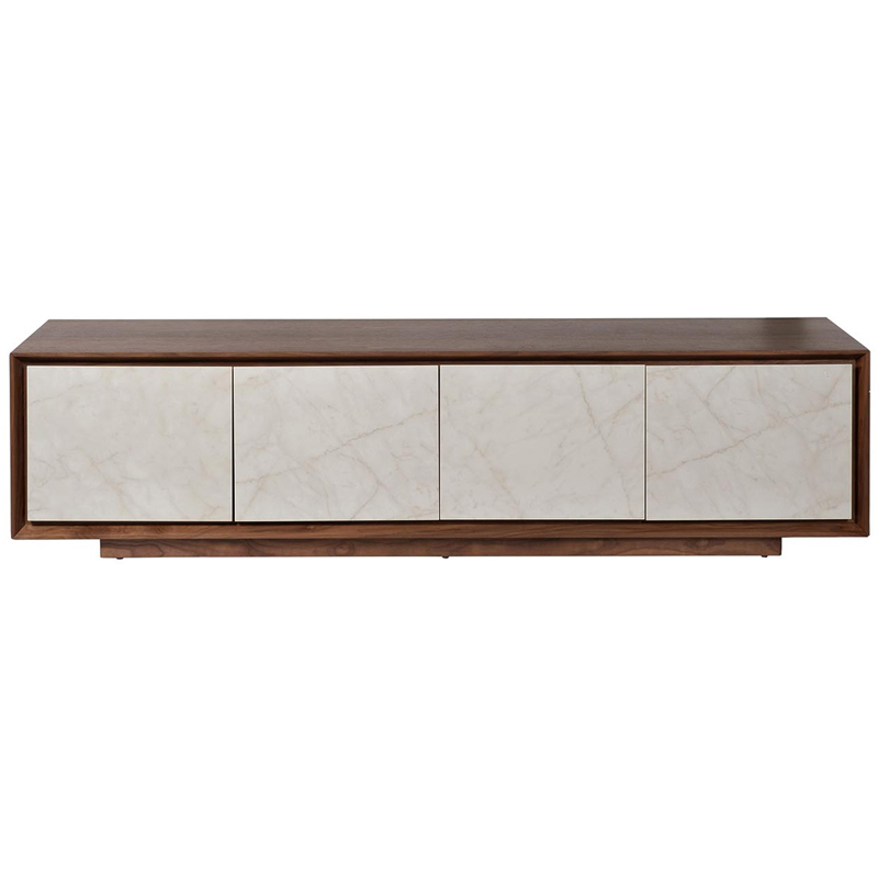 TV-тумба с керамическим фасадом Chavez TV Stand Орех Бежевый TV-тумба с керамическим фасадом Chavez TV Stand Орех Бежевый в Рязани | Loft Concept