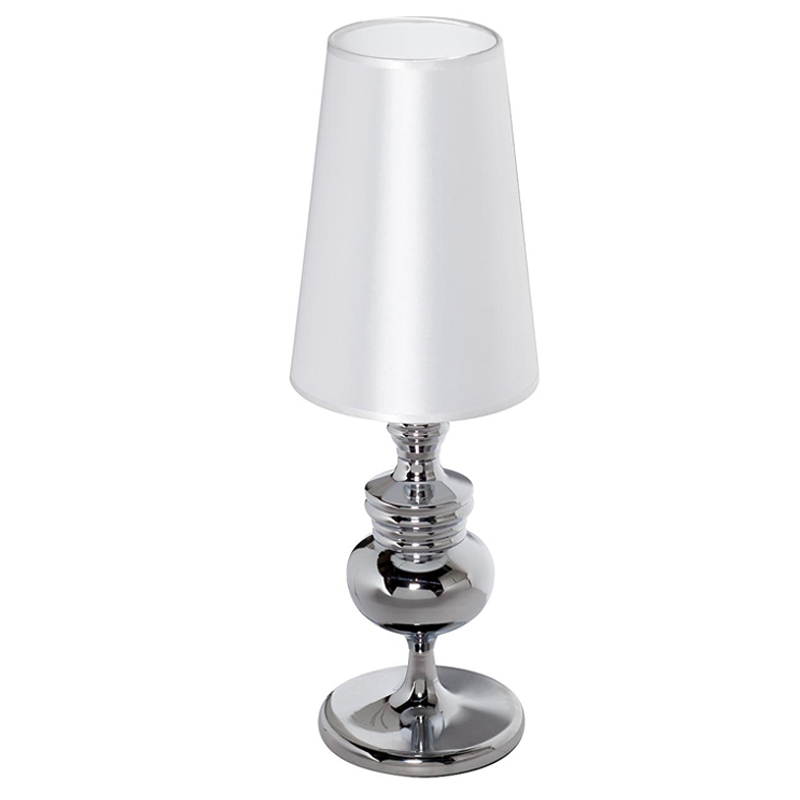 Настольная лампа Brumley Table Lamp Хром Белый Настольная лампа Brumley Table Lamp Хром Белый в Рязани | Loft Concept