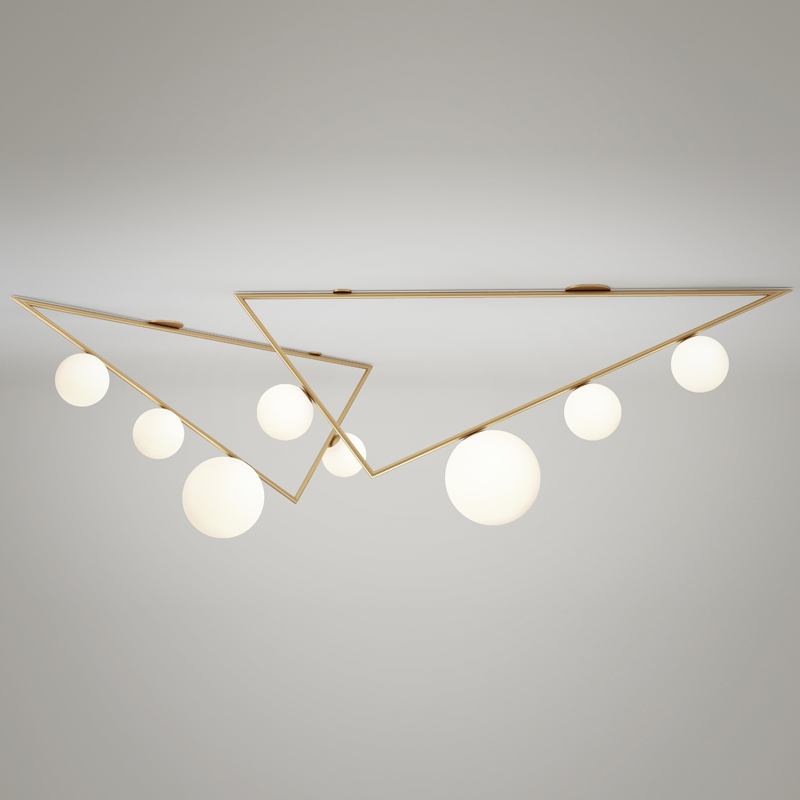 Потолочный светильник Atelier Areti Girlande Ceiling Triangle Золотой Белый Потолочный светильник Atelier Areti Girlande Ceiling Triangle Золотой Белый в Рязани | Loft Concept