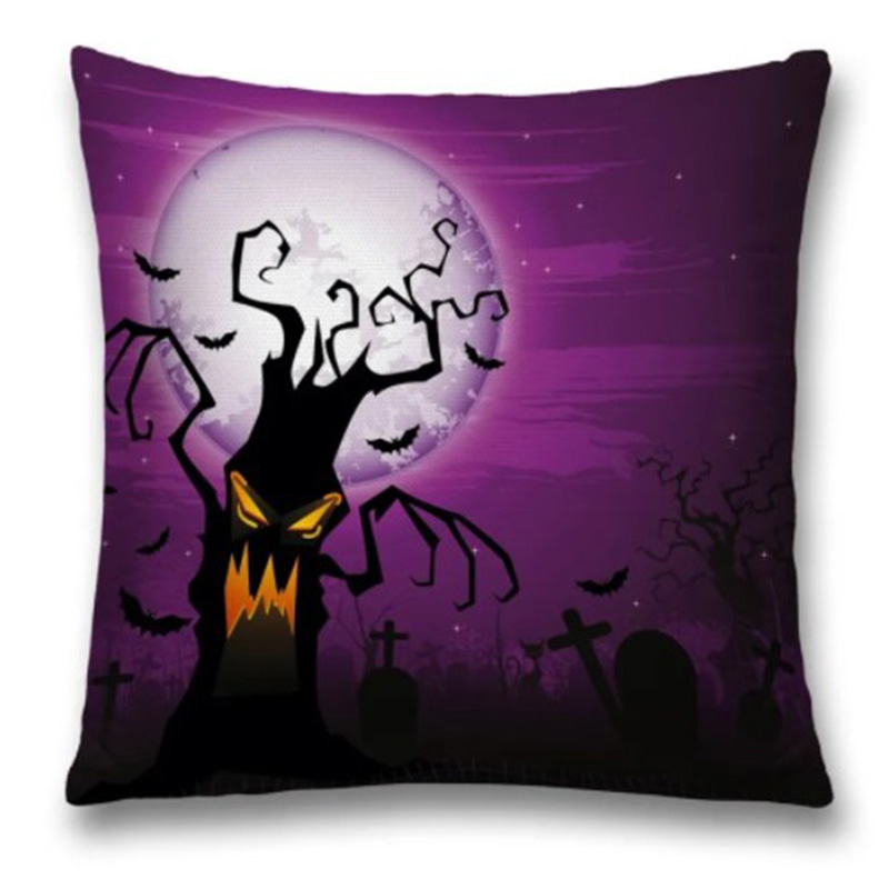 Подушка Halloween Terrible Tree Черный Пурпурно-фиолетовый Подушка Halloween Terrible Tree Черный Пурпурно-фиолетовый в Рязани | Loft Concept