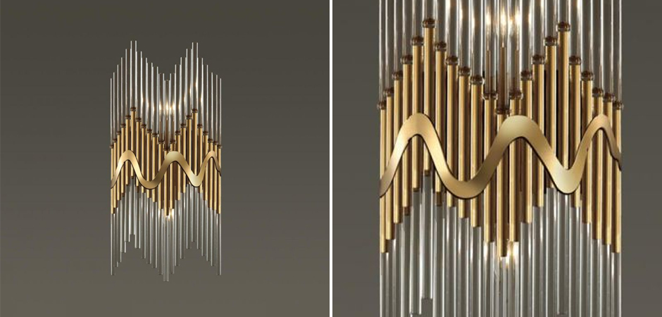 Бра Bronze Pipes стеклянное Бра Bronze Pipes стеклянное - Loft-Concept в Рязани