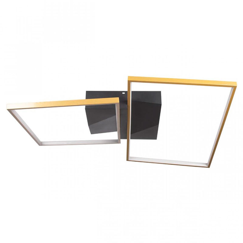Потолочный светильник Black square and rectangle Gold Черный Золотой Потолочный светильник Black square and rectangle Gold Черный Золотой в Рязани | Loft Concept