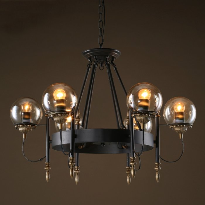 Люстра Globe Trenger Chandelier 6 Черный Люстра Globe Trenger Chandelier 6 Черный в Рязани | Loft Concept