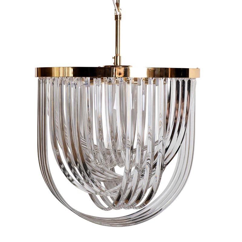 Люстра Retro FROZEN GLASS Chandelier gold Глянцевое золото в Рязани | Loft Concept 