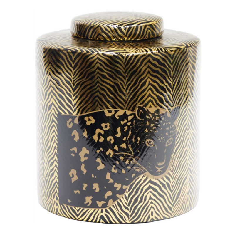 Ваза Leopard Vase black and gold 25 Черный Золотой Ваза Leopard Vase black and gold 25 Черный Золотой в Рязани | Loft Concept