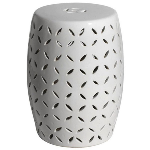 Керамический табурет Carved Garden Stool - White Белый Керамический табурет Carved Garden Stool - White Белый в Рязани | Loft Concept
