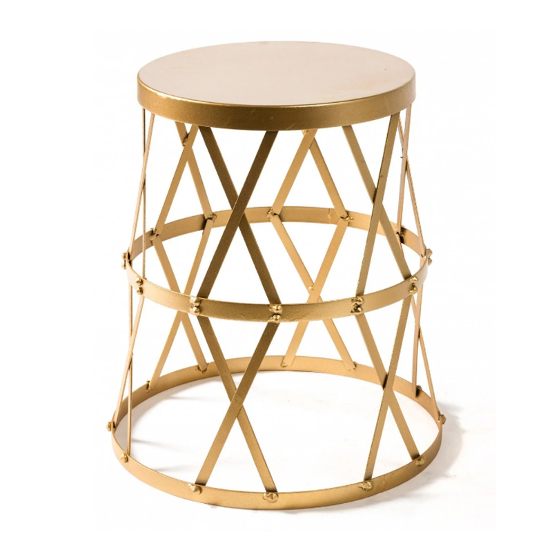 Приставной стол Metal Round Drum матовое золото Приставной стол Metal Round Drum матовое золото в Рязани | Loft Concept