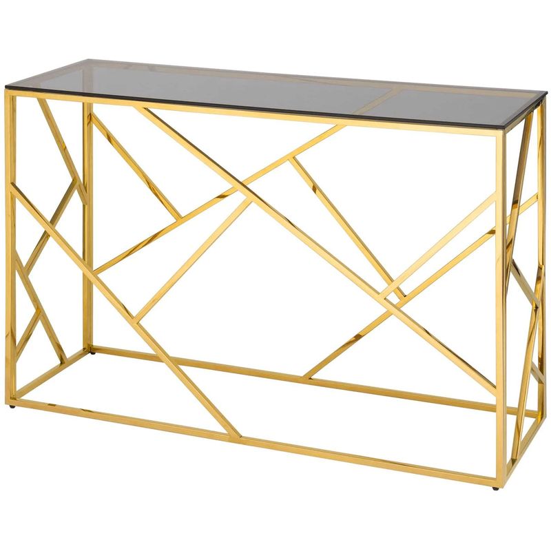 Консоль Geometry Serene Phoenix Gold Золотой Стекло Смок Консоль Geometry Serene Phoenix Gold Золотой Стекло Смок в Рязани | Loft Concept