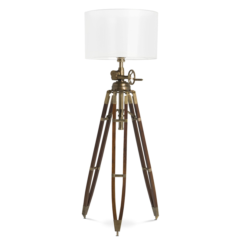 Торшер Eichholtz Floor Lamp Royal Marine Cream Кремовый Коричневый Латунь Античная полированная Торшер Eichholtz Floor Lamp Royal Marine Cream Кремовый Коричневый Латунь Античная полированная в Рязани | Loft Concept
