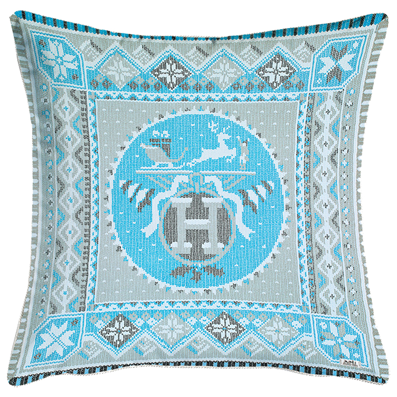 Декоративная подушка Hermes Christmas 172 Голубой Серый Декоративная подушка Hermes Christmas 172 Голубой Серый в Рязани | Loft Concept