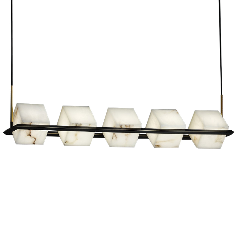 Люстра Marble Cubes Modern Light Chandelier 5 плафонов Черный Белый Мрамор Bianco Латунь Люстра Marble Cubes Modern Light Chandelier 5 плафонов Черный Белый Мрамор Bianco Латунь в Рязани | Loft Concept