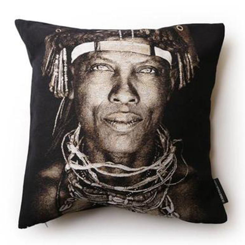 Декоративная Подушка Ovakaona Tribe Angola Черный Серый Декоративная Подушка Ovakaona Tribe Angola Черный Серый в Рязани | Loft Concept