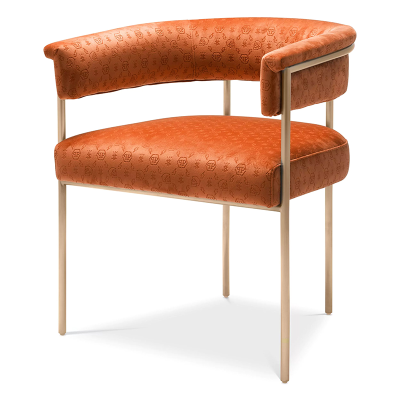 Стул Philipp Plein Dining Chair Monogram Оранжевый Оранжевый Золотой Стул Philipp Plein Dining Chair Monogram Оранжевый Оранжевый Золотой в Рязани | Loft Concept