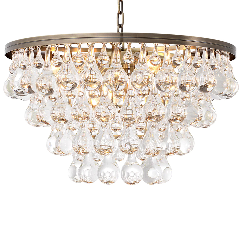 Люстра Eichholtz Chandelier Bolzano Brass Латунь Прозрачное Стекло Люстра Eichholtz Chandelier Bolzano Brass Латунь Прозрачное Стекло в Рязани | Loft Concept