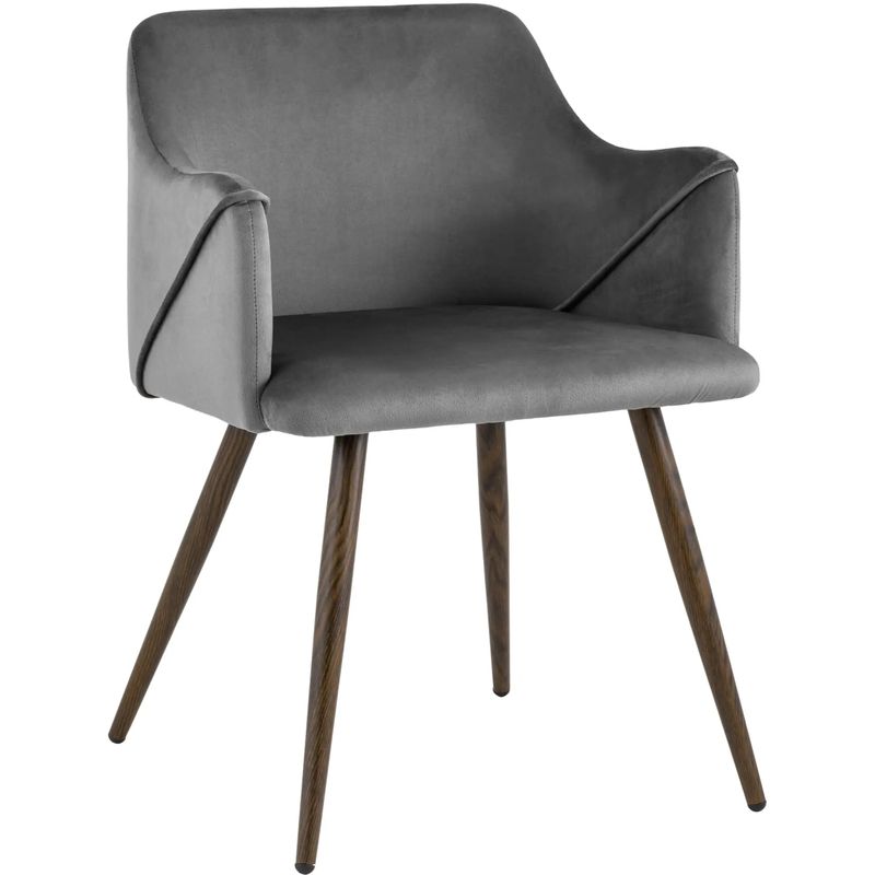 Стул Monarch Chair Серый Велюр Серый Коричневый Стул Monarch Chair Серый Велюр Серый Коричневый в Рязани | Loft Concept