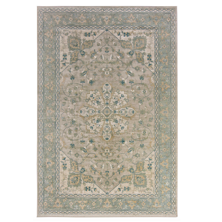 Ковёр из вискозы Indian pattern Symetry Голубой пастельный Ковёр из вискозы Indian pattern Symetry Голубой пастельный в Рязани | Loft Concept