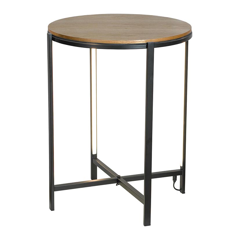 Приставной стол Kelin Side Table Black LED Черный Орех в Рязани | Loft Concept 