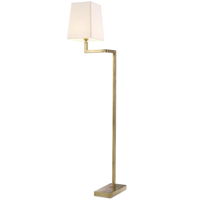 Торшер Eichholtz Floor Lamp Cambell Brass Латунь Винтажная латунь Белый Торшер Eichholtz Floor Lamp Cambell Brass Латунь Винтажная латунь Белый в Рязани | Loft Concept