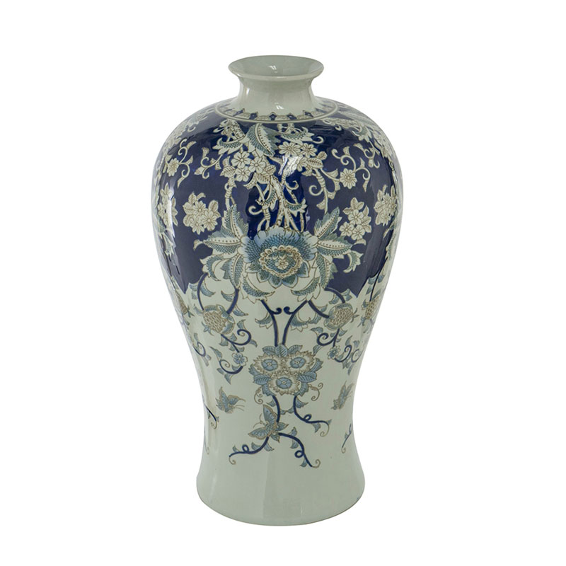 Ваза Blue & White Ornament Vase 62 Белый Синий Ваза Blue & White Ornament Vase 62 Белый Синий в Рязани | Loft Concept