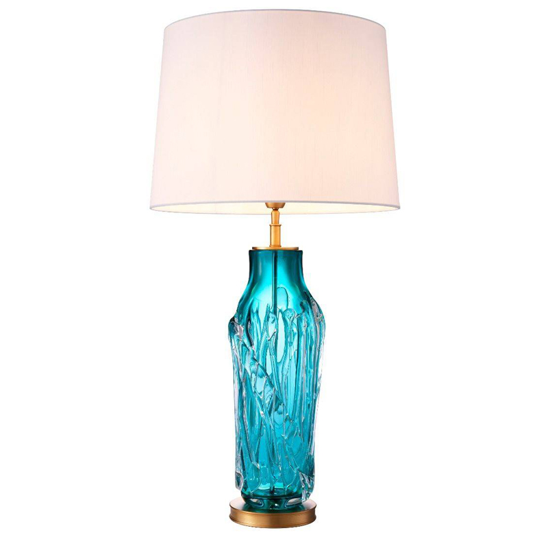 Настольная лампа Eichholtz Table Lamp Torian Бирюзовый Латунь Белый в Рязани | Loft Concept 