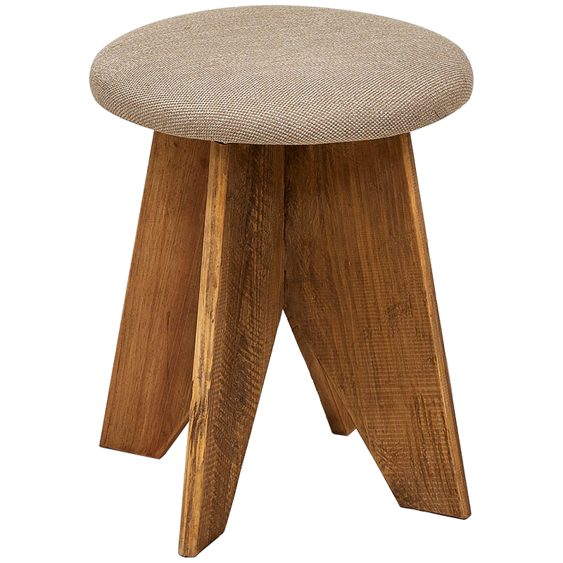Пуф деревянный круглый Aime Wood Round Pouf Бежево-серый Древесина Пуф деревянный круглый Aime Wood Round Pouf Бежево-серый Древесина в Рязани | Loft Concept
