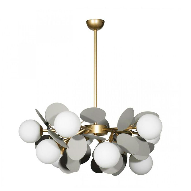 Люстра MATISSE Chandelier Gray 10 ламп Серый Золотой Белый Люстра MATISSE Chandelier Gray 10 ламп Серый Золотой Белый в Рязани | Loft Concept