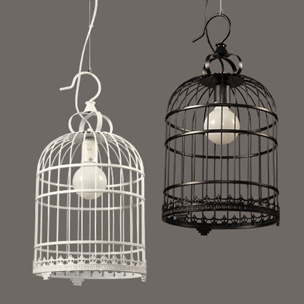 Подвесной светильник Bird Cage Белый Черный Подвесной светильник Bird Cage Белый Черный в Рязани | Loft Concept