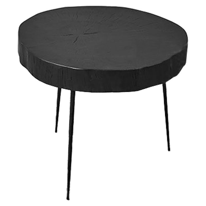 Приставной стол Saw Cut Black Wood Side Table Черный Приставной стол Saw Cut Black Wood Side Table Черный в Рязани | Loft Concept