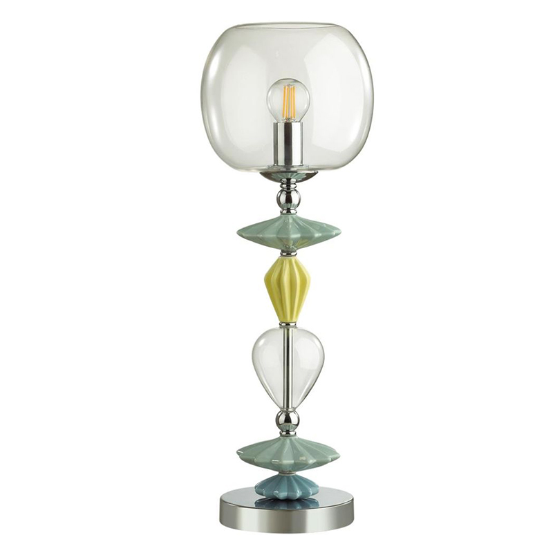 Настольная лампа Iris Glass Table lamp Candy chrome Прозрачный (Transparent) Желтый Зеленый Хром Голубой Настольная лампа Iris Glass Table lamp Candy chrome Прозрачный (Transparent) Желтый Зеленый Хром Голубой в Рязани | Loft Concept