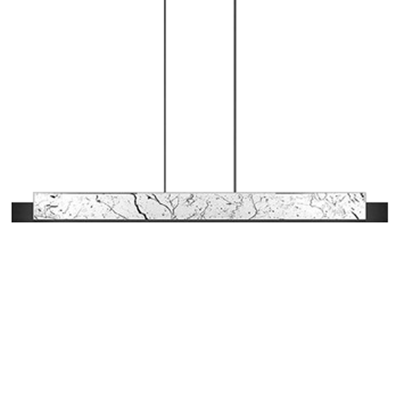 Люстра Leonce Marble Linear Chandelier White Черный Белый Мрамор Bianco в Рязани | Loft Concept 