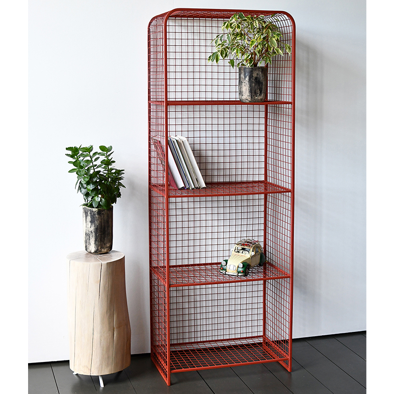 Стеллаж Weir Industrial Metal Rust Rack Красный Стеллаж Weir Industrial Metal Rust Rack Красный в Рязани | Loft Concept