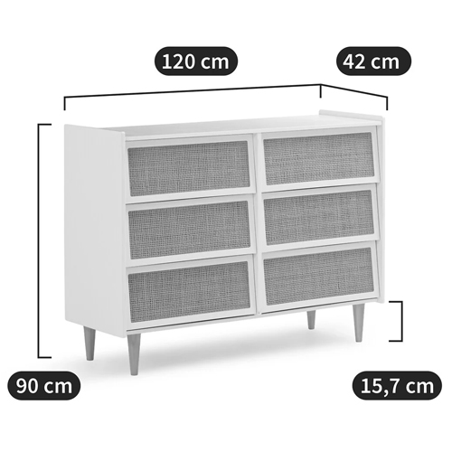 Комод с 6-ю ящиками из плетеного ротанга Remi Green Wicker Furniture Комод с 6-ю ящиками из плетеного ротанга Remi Green Wicker Furniture в Рязани